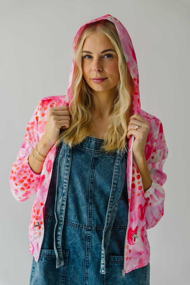 The Elmore Patterned Zip-Up Jacket in Pink