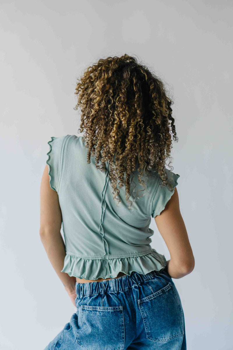 The Astrup Gathered Detail Blouse in Sage