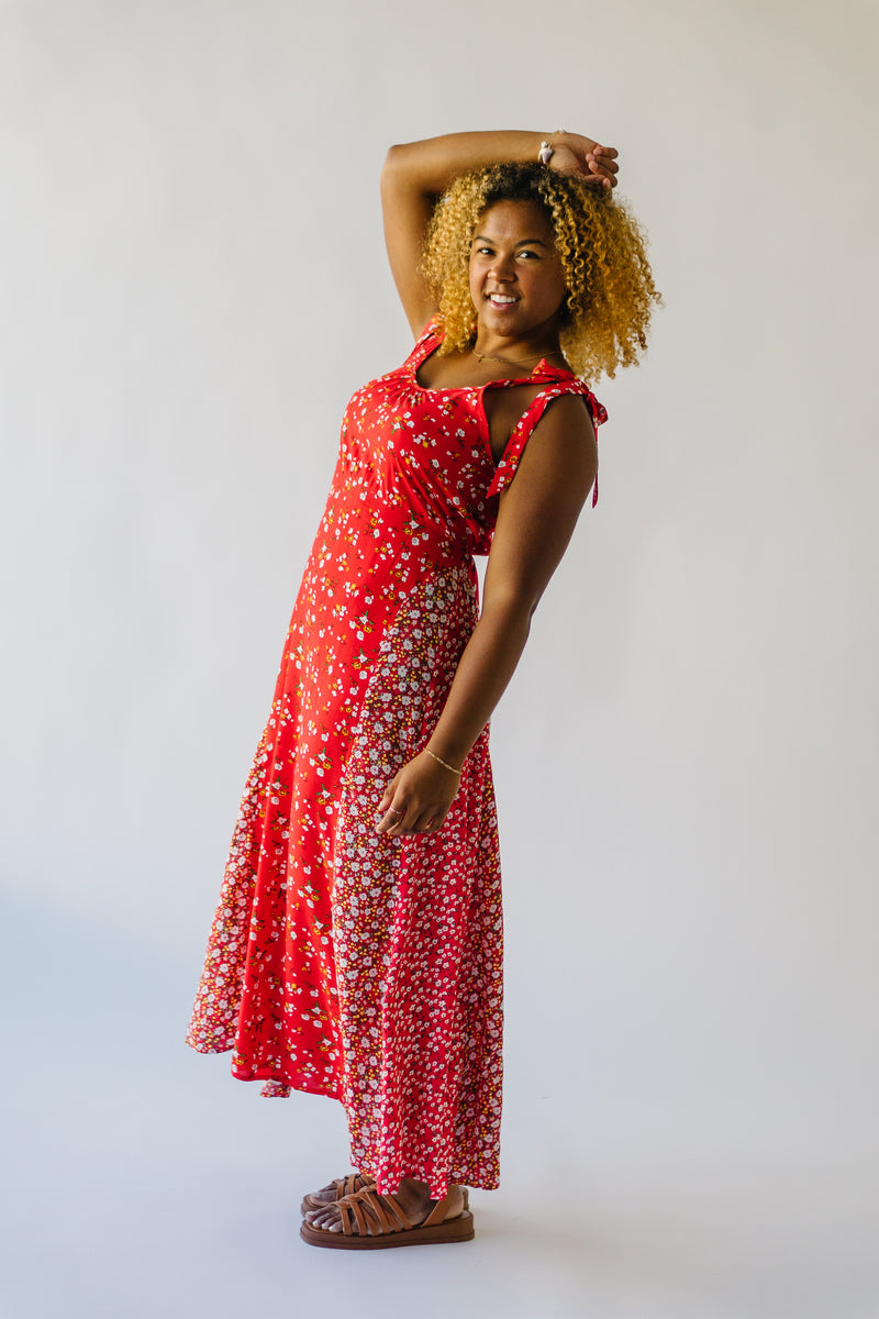 The Yelitza Floral Maxi Tank Dress in Red