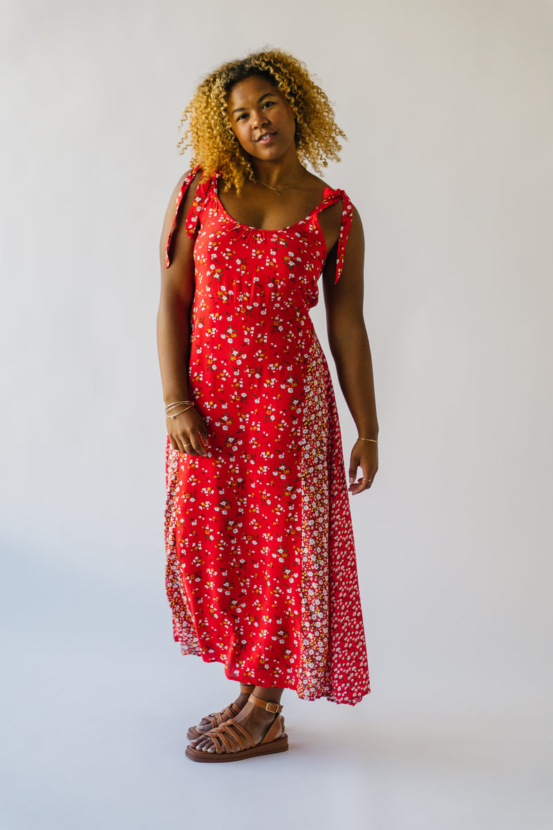 The Yelitza Floral Maxi Tank Dress in Red