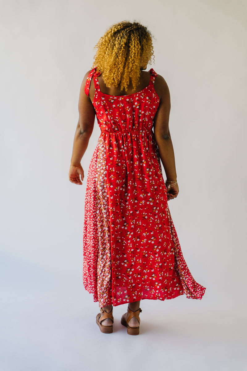 The Yelitza Floral Maxi Tank Dress in Red