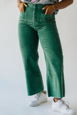 The Caraway Corduroy Cropped Pant in Kelly Green