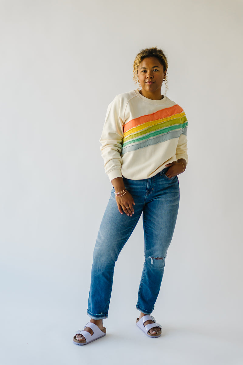 The Folkerson Striped Detail Pullover in Multi