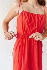 The Isadora Tank Midi Dress in Red