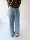 The Marissa Cuffed Wide Leg Jean in Light Wash