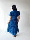 The Briza Tiered Maxi Dress in Teal Blue