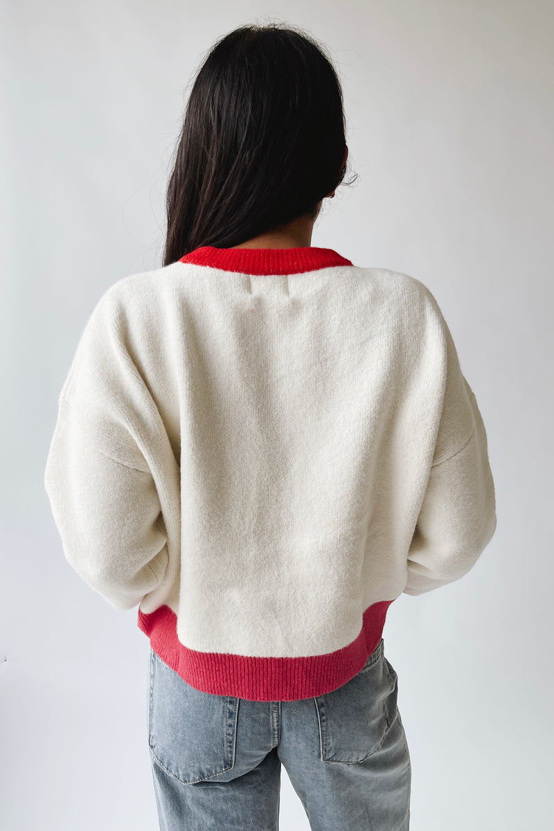 The Kersti Color Block Cardigan in Cream