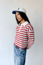The Garrett Rugby Tee in Red Stripe