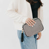 The Woven Willow Camera Crossbody Bag in Checkered Black