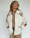 The Skilton Embroidered Denim Jacket in Cream
