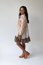The Rosco Patterned Dress in Brown