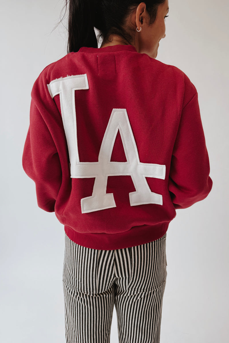 The L.A. Lettered Pullover in Red