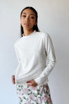 The Leah Mock Neck Blouse in Ivory