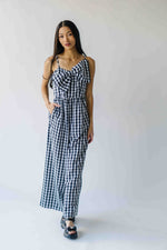 The Zierden Gingham Tank Jumpsuit in Black