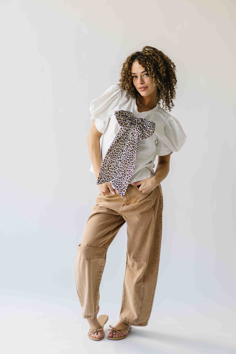The Suzanne Bow Accent Tee in White