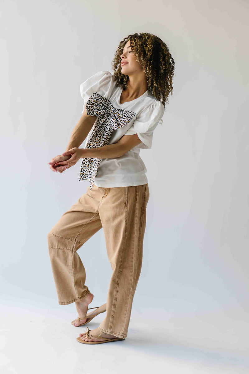 The Suzanne Bow Accent Tee in White