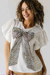 The Suzanne Bow Accent Tee in White