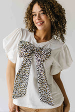 The Suzanne Bow Accent Tee in White