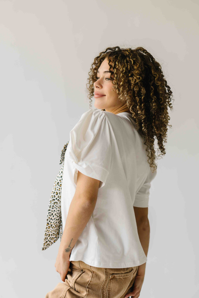 The Suzanne Bow Accent Tee in White