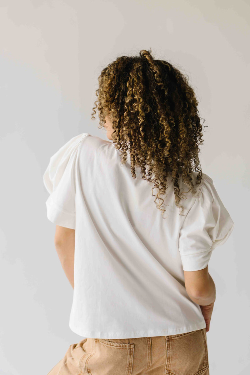 The Suzanne Bow Accent Tee in White