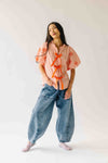 The Jandi Tie Front Blouse in Orange Stripe