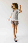 The Ingram Ruffle Hem Pullover in Heather Grey