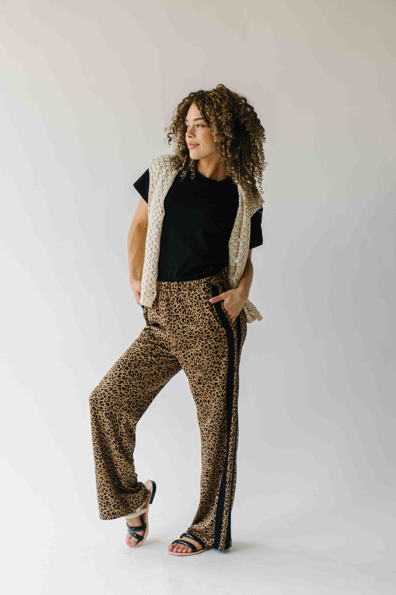 The Rigdon Animal Jacquard Track Pant in Mocha