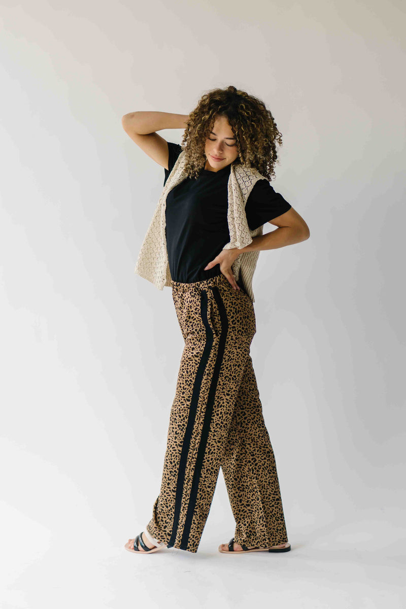 The Rigdon Animal Jacquard Track Pant in Mocha