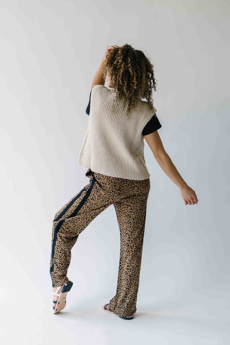 The Rigdon Animal Jacquard Track Pant in Mocha