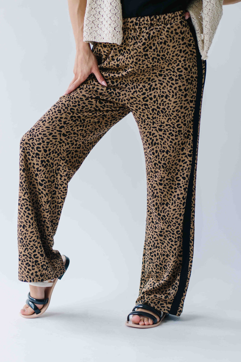 The Rigdon Animal Jacquard Track Pant in Mocha