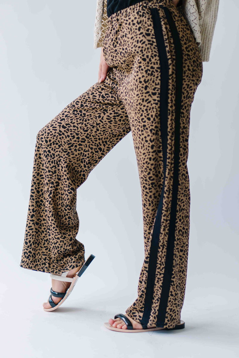 The Rigdon Animal Jacquard Track Pant in Mocha