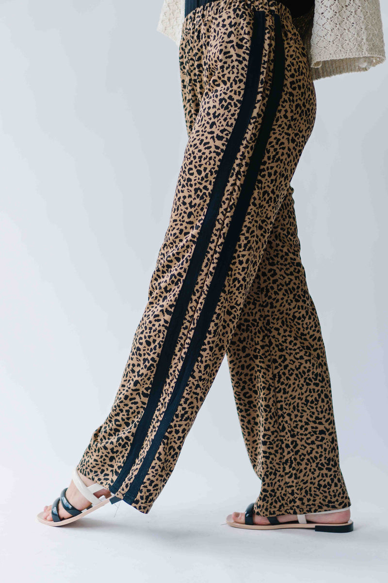 The Rigdon Animal Jacquard Track Pant in Mocha