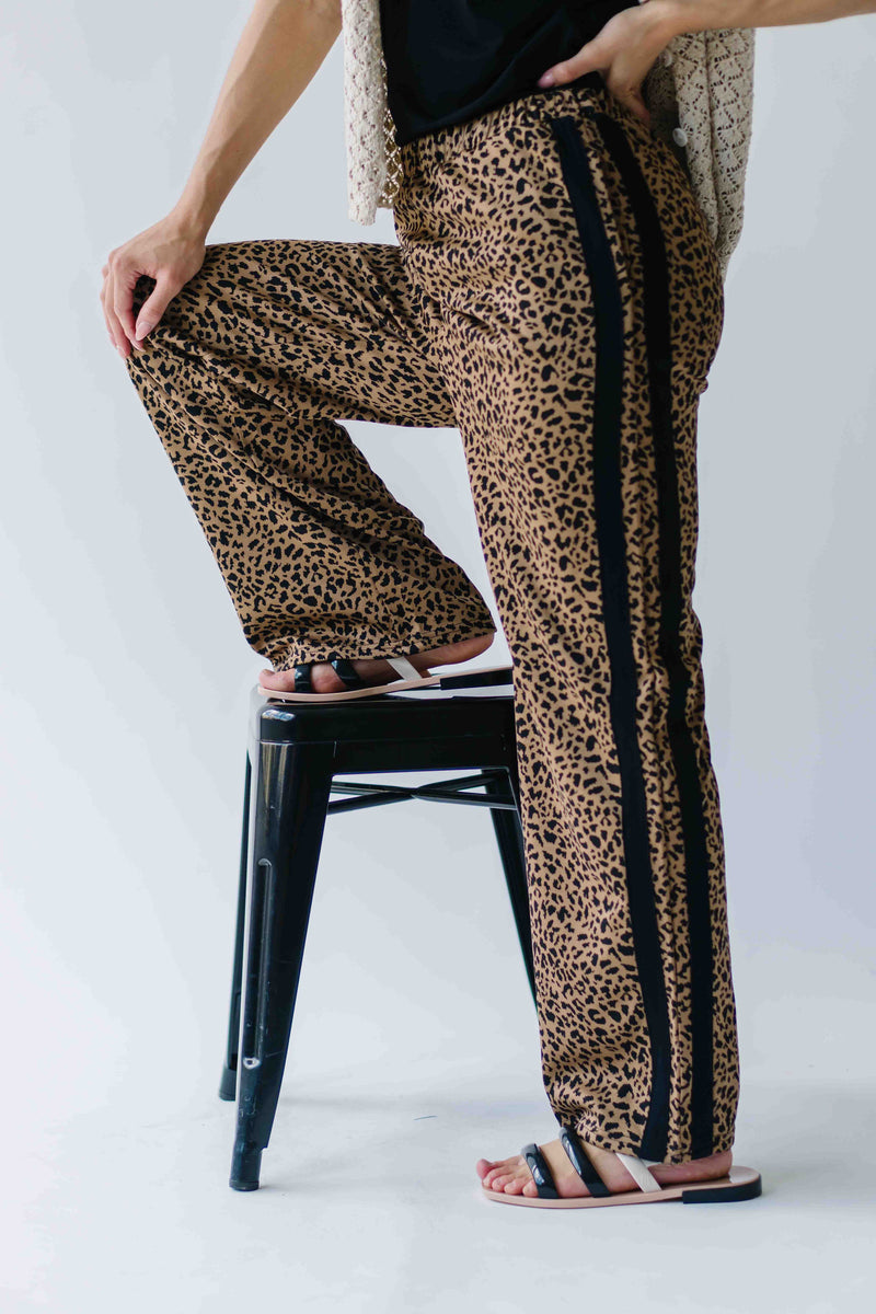 The Rigdon Animal Jacquard Track Pant in Mocha