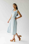 The Divya Tank Checkered Midi Dress in Baby Blue