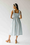 The Divya Tank Checkered Midi Dress in Baby Blue