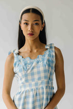 The Divya Tank Checkered Midi Dress in Baby Blue