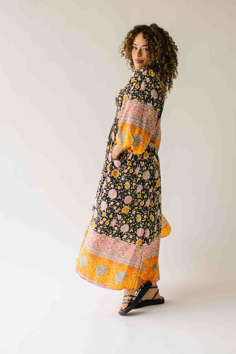 The Irby Patterned Maxi Dress in Black Floral