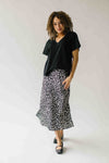 The Hawes Satin Midi Skirt in Snow Leopard