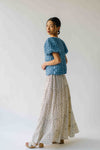 The Lassiter Bubble Textured Blouse in Denim Blue