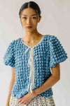 The Lassiter Bubble Textured Blouse in Denim Blue