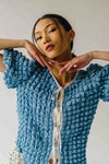 The Lassiter Bubble Textured Blouse in Denim Blue