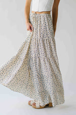 The Callen Floral Maxi Skirt in Cream Multi