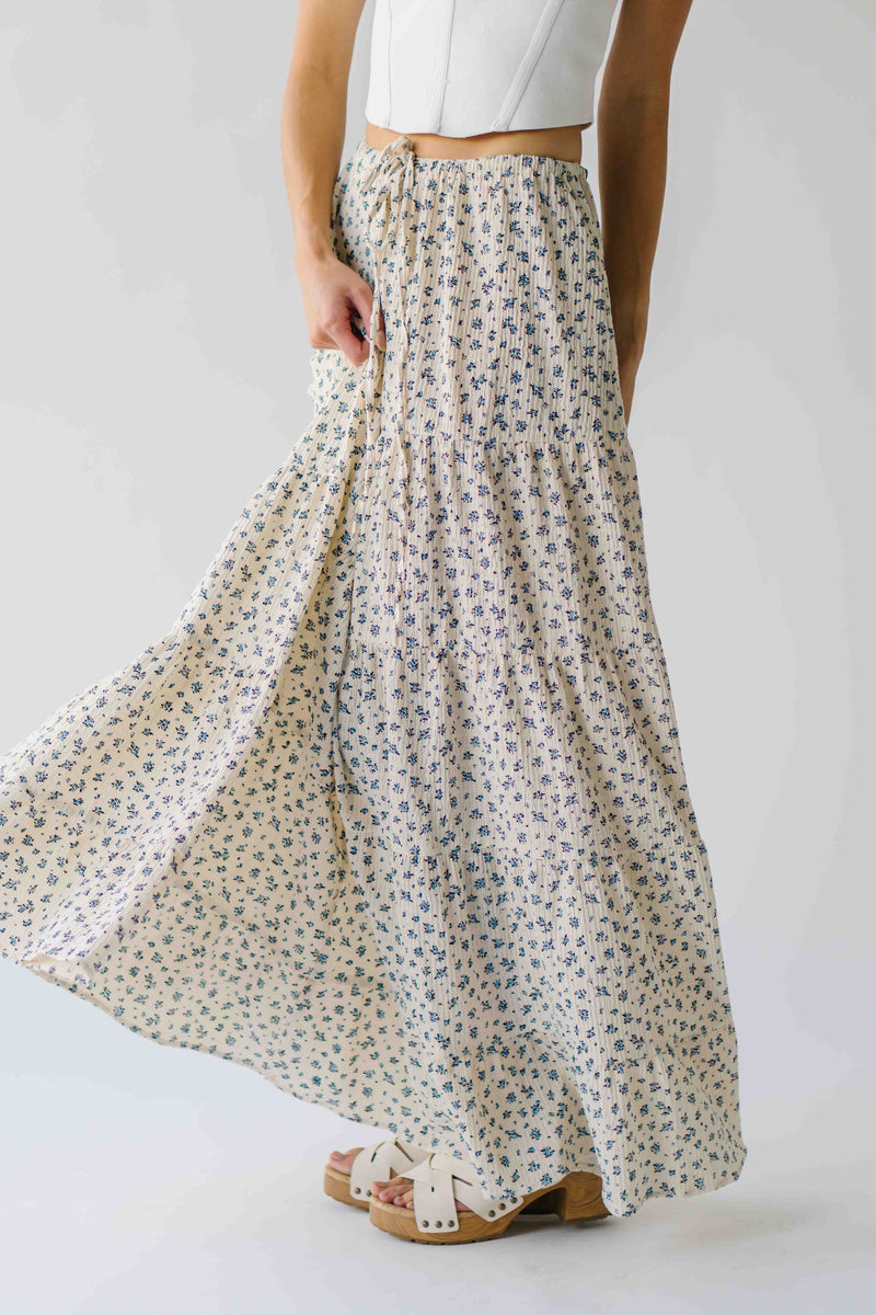 The Callen Floral Maxi Skirt in Cream Multi