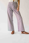 The Driska Striped Wide Leg Pant in Black + Cream