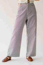 The Driska Striped Wide Leg Pant in Black + Cream