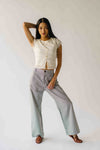 The Driska Striped Wide Leg Pant in Black + Cream