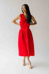 The Reinford Collared Midi Dress in Tomato Red
