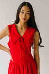 The Reinford Collared Midi Dress in Tomato Red
