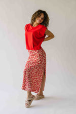 The Findlay Cherry Printed Maxi Skirt in Red Multi