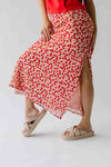 The Findlay Cherry Printed Maxi Skirt in Red Multi